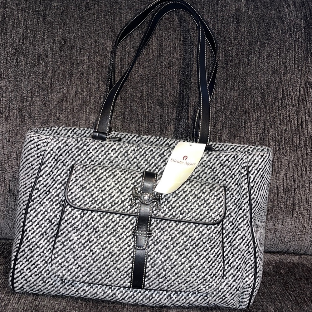 Etienne Aigner NWT Hayward Collection Wool Tweed Purse